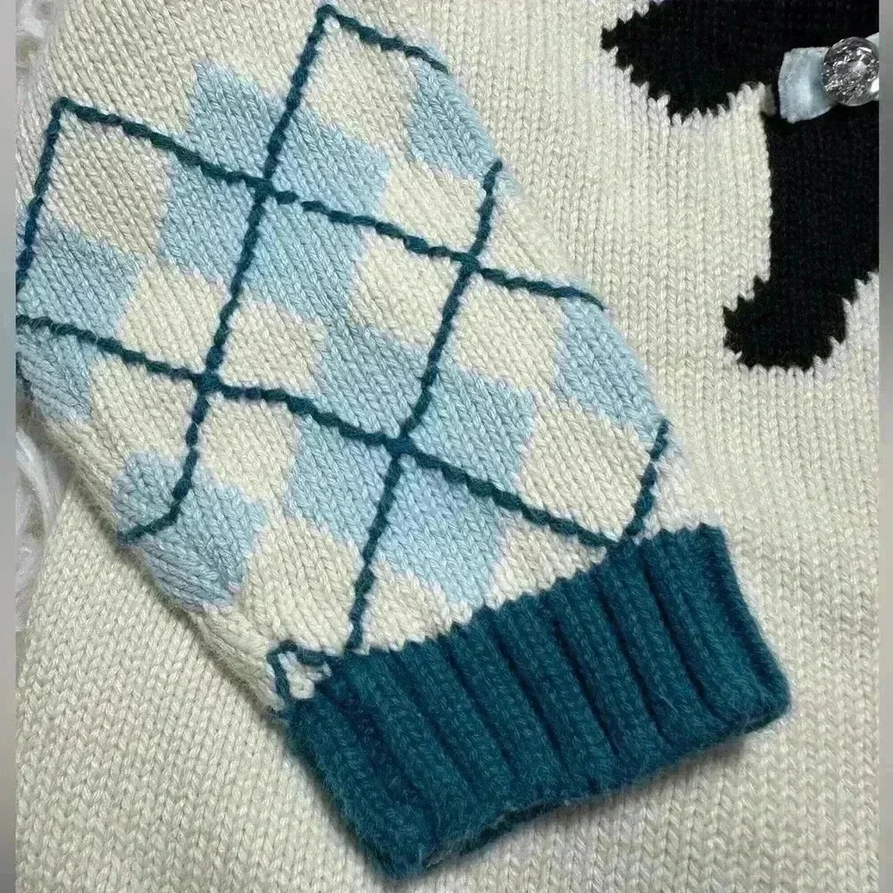 Gymboree Girls NWOT My Best Friend Argyle Dog Sweater‎